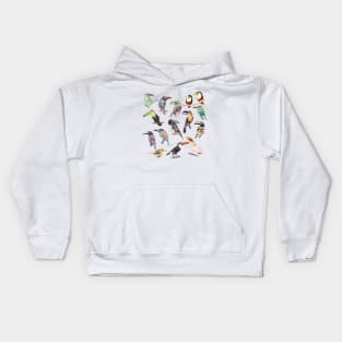 A Flock of Watercolor Toucans Kids Hoodie